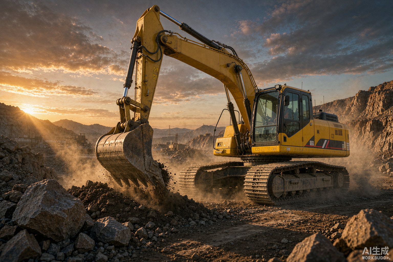 TITAN excavator working at construction site